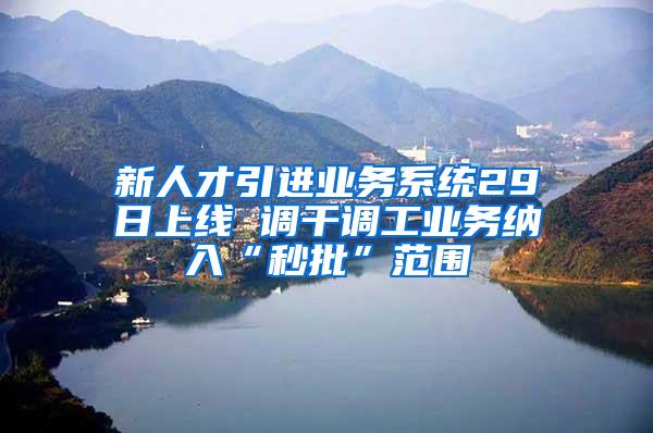 新人才引进业务系统29日上线 调干调工业务纳入“秒批”范围