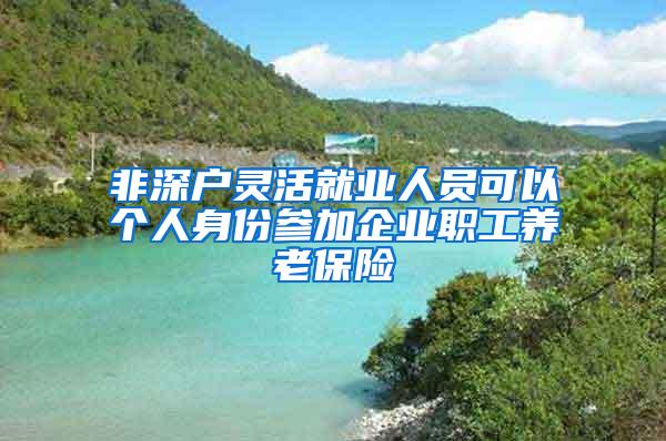 非深户灵活就业人员可以个人身份参加企业职工养老保险