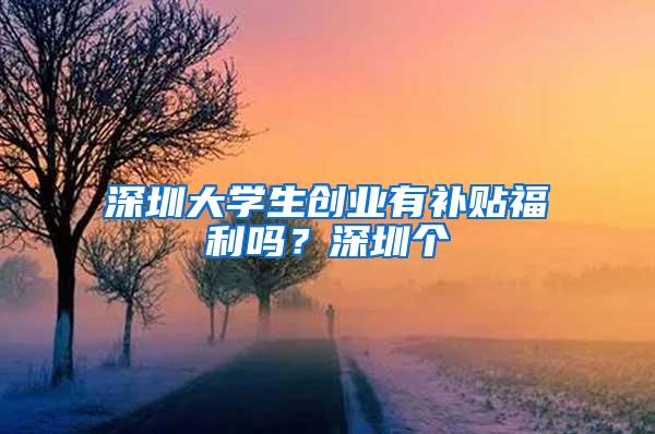 深圳大学生创业有补贴福利吗？深圳个