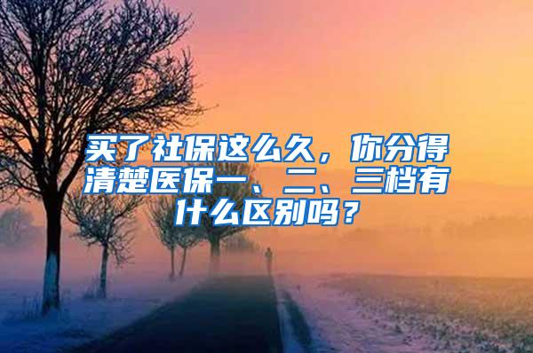 买了社保这么久，你分得清楚医保一、二、三档有什么区别吗？