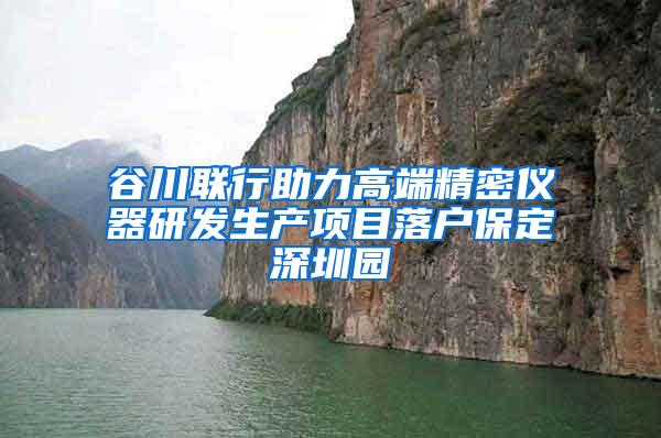 谷川联行助力高端精密仪器研发生产项目落户保定深圳园