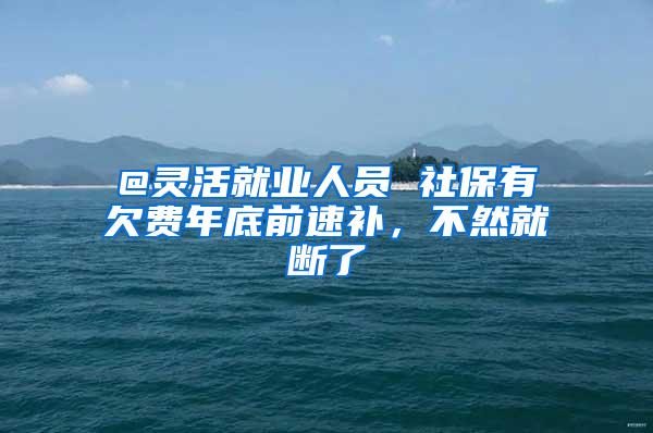 @灵活就业人员 社保有欠费年底前速补，不然就断了