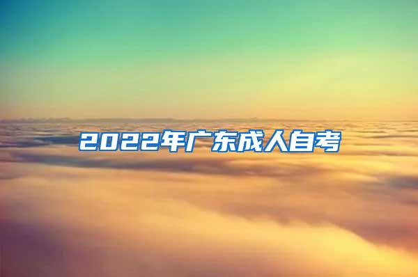 2022年广东成人自考