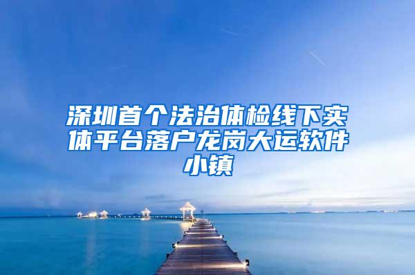 深圳首个法治体检线下实体平台落户龙岗大运软件小镇