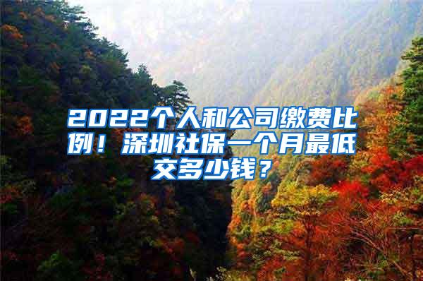 2022个人和公司缴费比例！深圳社保一个月最低交多少钱？