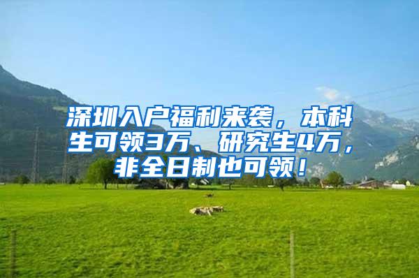 深圳入户福利来袭，本科生可领3万、研究生4万，非全日制也可领！