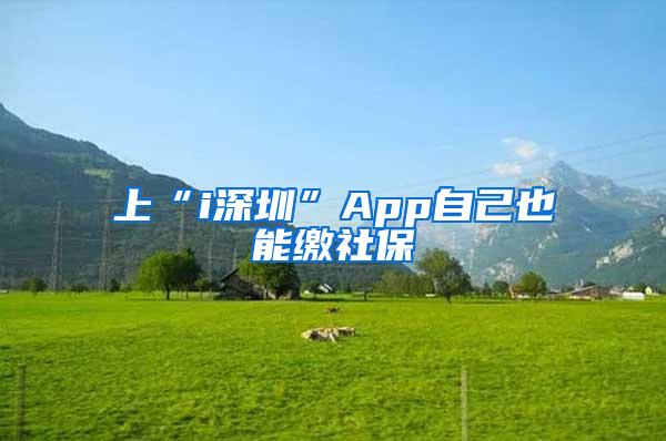 上“i深圳”App自己也能缴社保