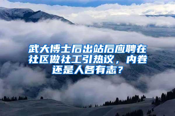 武大博士后出站后应聘在社区做社工引热议，内卷还是人各有志？