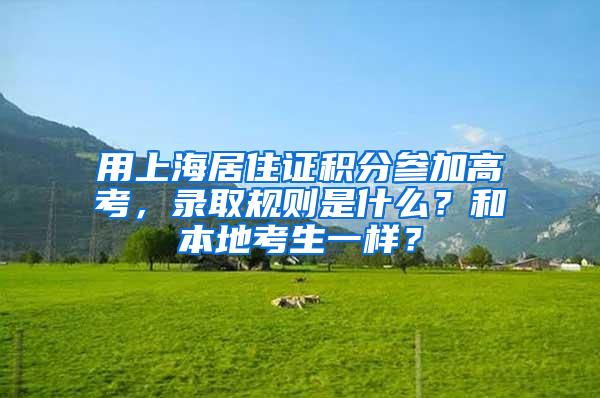 用上海居住证积分参加高考，录取规则是什么？和本地考生一样？