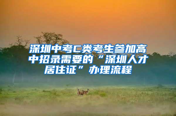 深圳中考C类考生参加高中招录需要的“深圳人才居住证”办理流程