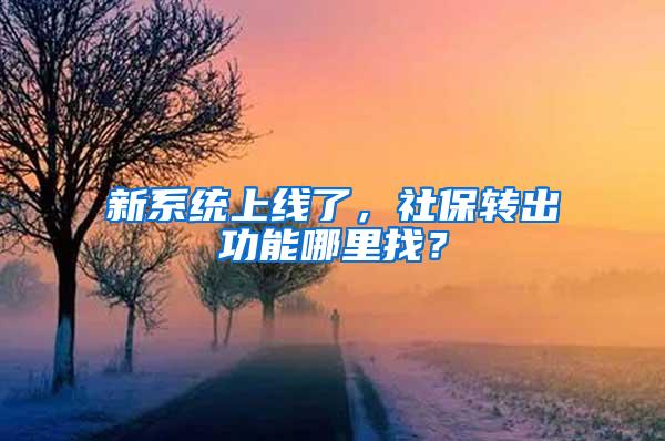 新系统上线了，社保转出功能哪里找？