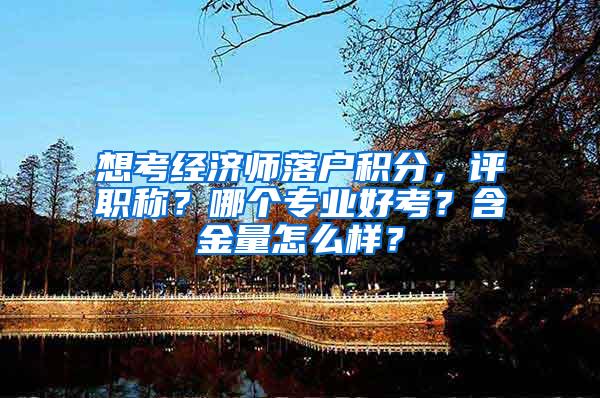 想考经济师落户积分，评职称？哪个专业好考？含金量怎么样？