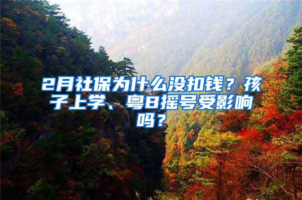 2月社保为什么没扣钱？孩子上学、粤B摇号受影响吗？