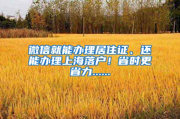 微信就能办理居住证、还能办理上海落户！省时更省力......