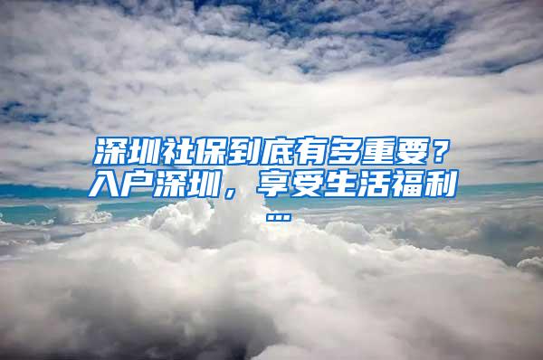 深圳社保到底有多重要？入户深圳，享受生活福利…