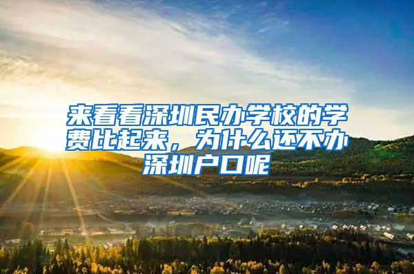 来看看深圳民办学校的学费比起来，为什么还不办深圳户口呢