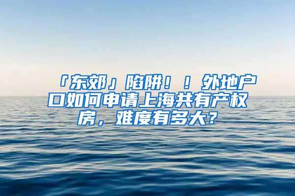 「东郊」陷阱！！外地户口如何申请上海共有产权房，难度有多大？