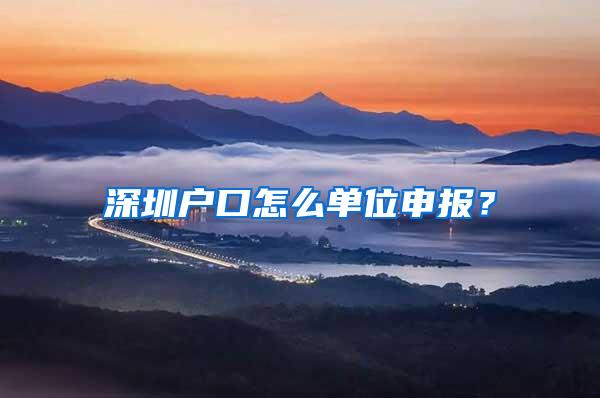 深圳户口怎么单位申报？