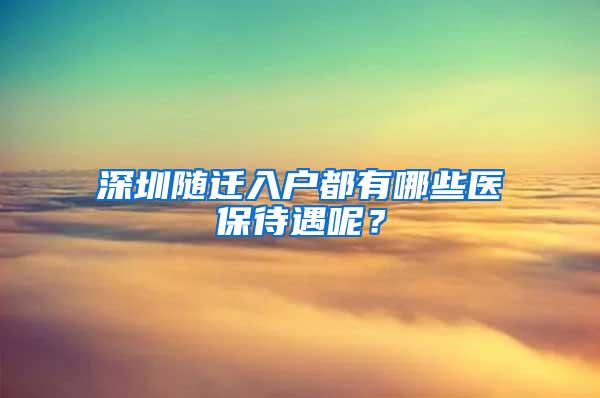 深圳随迁入户都有哪些医保待遇呢？