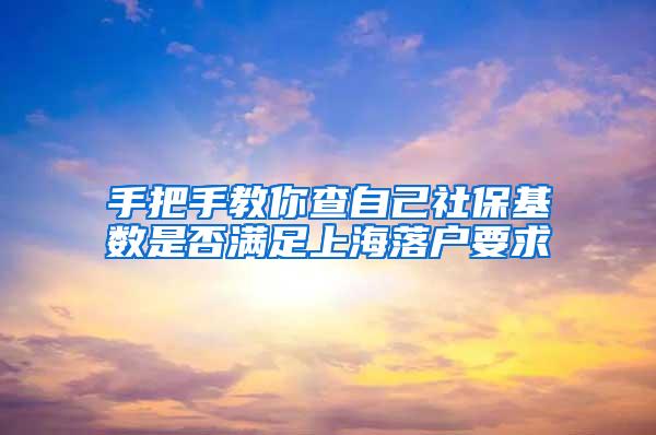 手把手教你查自己社保基数是否满足上海落户要求