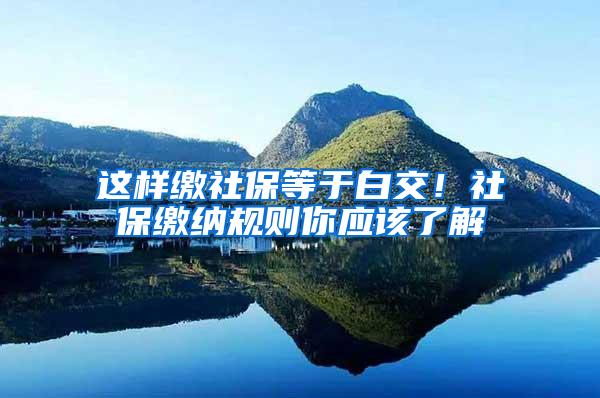 这样缴社保等于白交！社保缴纳规则你应该了解