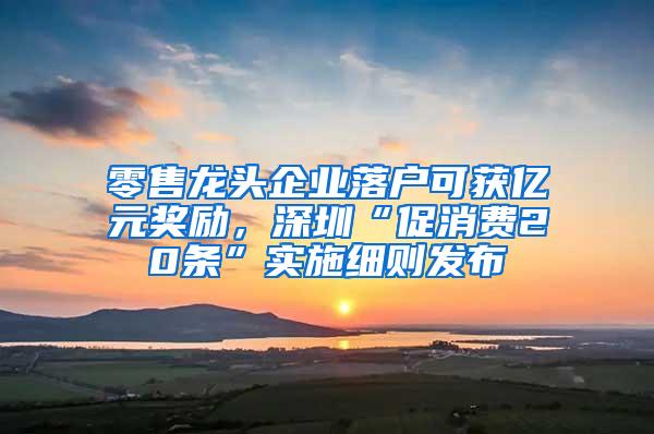 零售龙头企业落户可获亿元奖励，深圳“促消费20条”实施细则发布