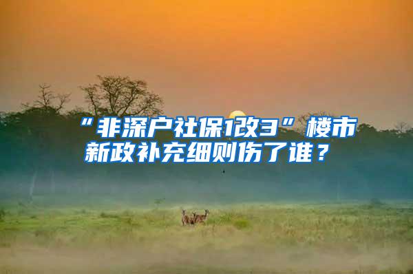 “非深户社保1改3”楼市新政补充细则伤了谁？