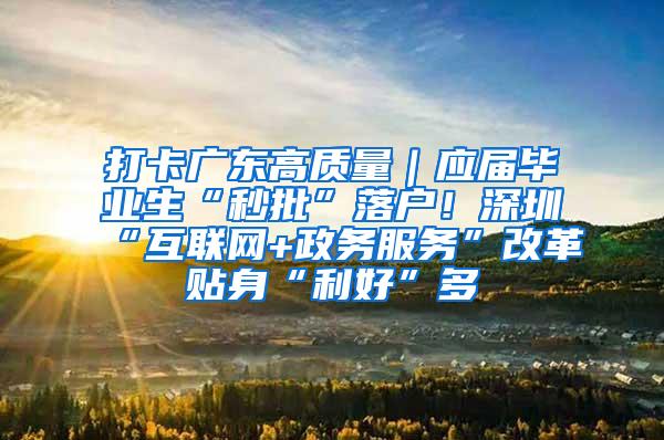 打卡广东高质量｜应届毕业生“秒批”落户！深圳“互联网+政务服务”改革贴身“利好”多