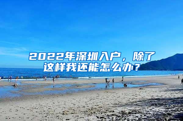 2022年深圳入户，除了这样我还能怎么办？