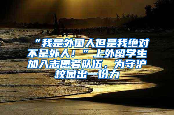 “我是外国人但是我绝对不是外人！”上外留学生加入志愿者队伍，为守沪校园出一份力