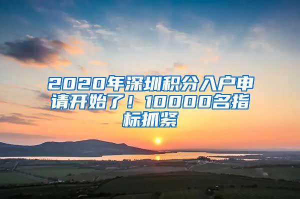 2020年深圳积分入户申请开始了！10000名指标抓紧