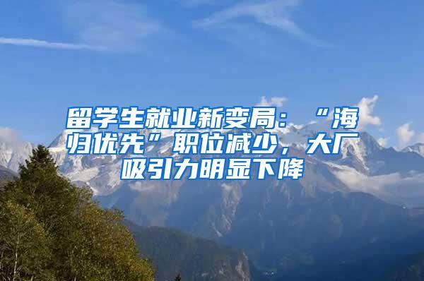 留学生就业新变局：“海归优先”职位减少，大厂吸引力明显下降