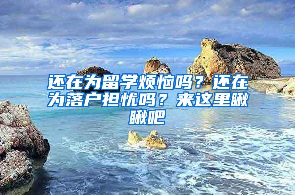 还在为留学烦恼吗？还在为落户担忧吗？来这里瞅瞅吧