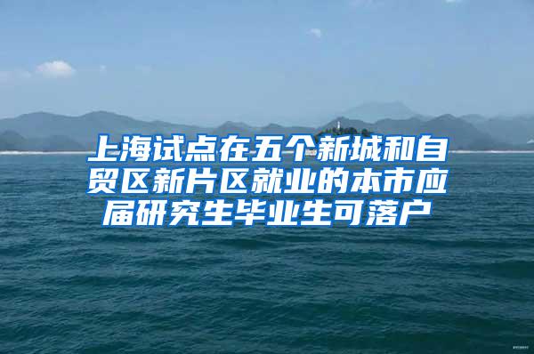 上海试点在五个新城和自贸区新片区就业的本市应届研究生毕业生可落户