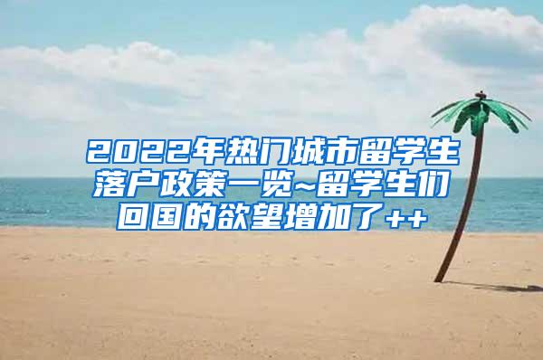 2022年热门城市留学生落户政策一览~留学生们回国的欲望增加了++