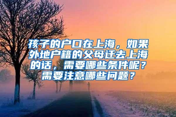 孩子的户口在上海，如果外地户籍的父母迁去上海的话，需要哪些条件呢？需要注意哪些问题？