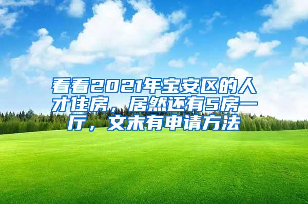 看看2021年宝安区的人才住房，居然还有5房一厅，文末有申请方法