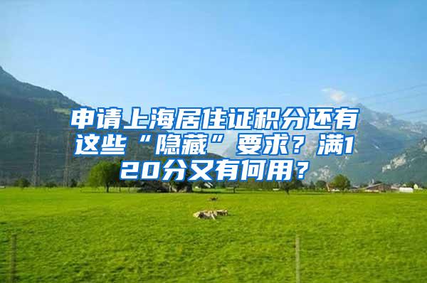 申请上海居住证积分还有这些“隐藏”要求？满120分又有何用？