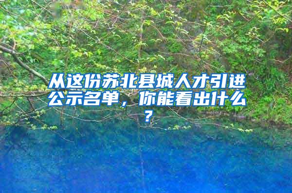 从这份苏北县城人才引进公示名单，你能看出什么？