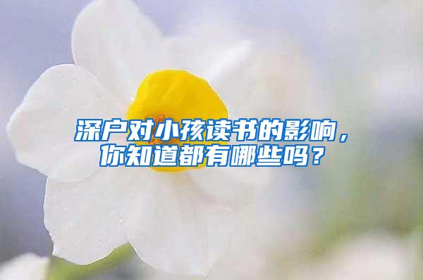 深户对小孩读书的影响，你知道都有哪些吗？