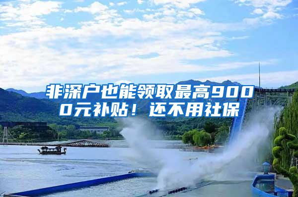 非深户也能领取最高9000元补贴！还不用社保