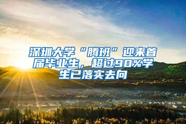 深圳大学“腾班”迎来首届毕业生，超过90%学生已落实去向