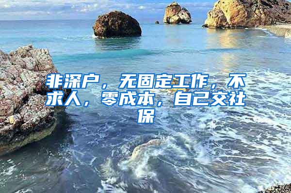 非深户，无固定工作，不求人，零成本，自己交社保