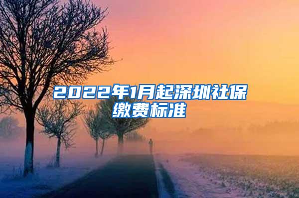 2022年1月起深圳社保缴费标准