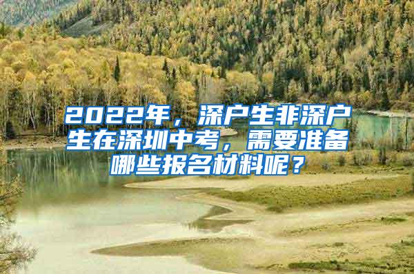 2022年，深户生非深户生在深圳中考，需要准备哪些报名材料呢？