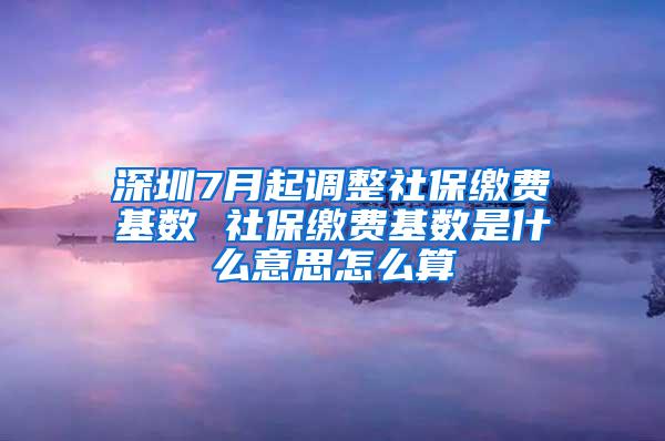 深圳7月起调整社保缴费基数 社保缴费基数是什么意思怎么算