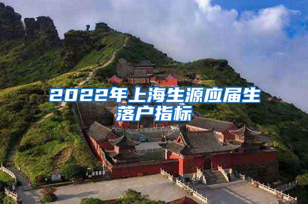 2022年上海生源应届生落户指标