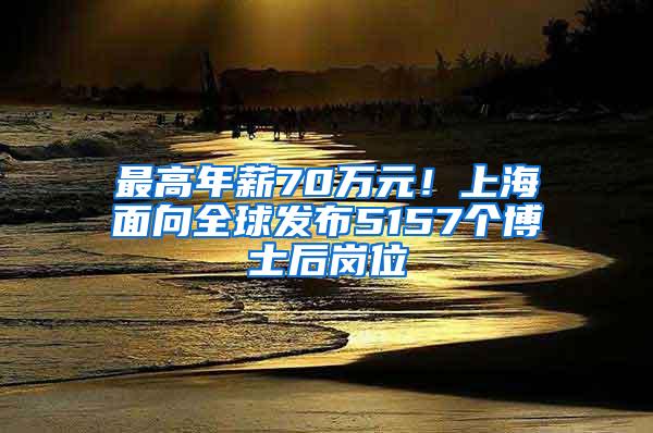 最高年薪70万元！上海面向全球发布5157个博士后岗位