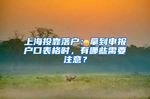 上海投靠落户：拿到申报户口表格时，有哪些需要注意？