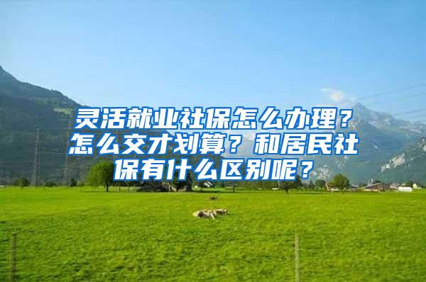 灵活就业社保怎么办理？怎么交才划算？和居民社保有什么区别呢？